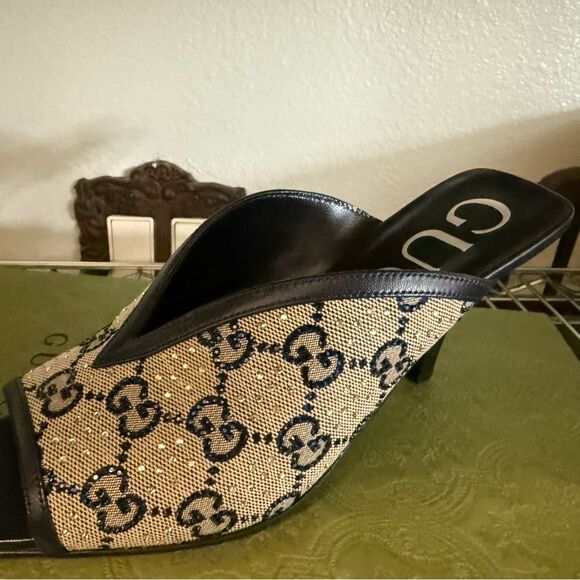 Gucci Women's Slide Heels with rhinestone - Picture 1 of 7